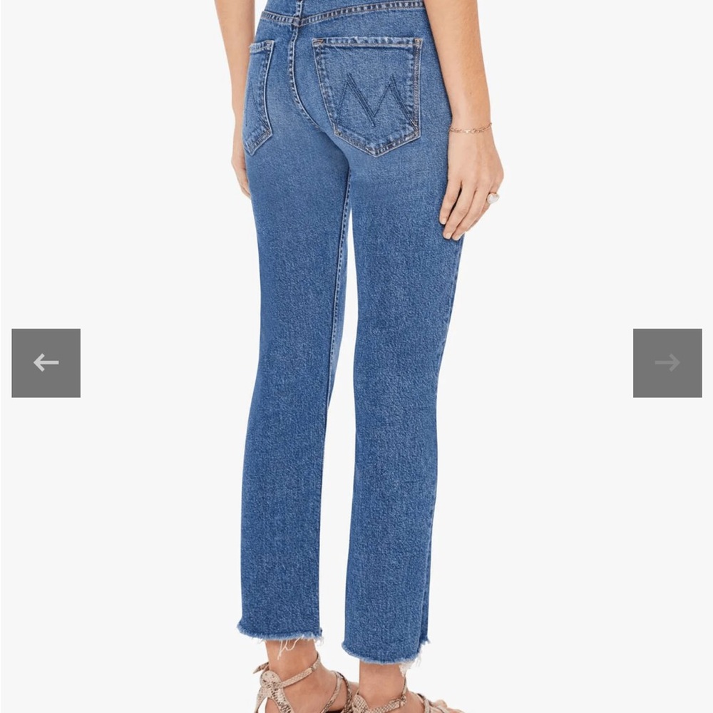 Mother Mid rise Rider Ankle Fray